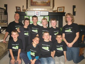 The Shock Squad (top left photo), an Airdrie-based team of students who finished second at the Alberta First Lego League championships in Edmonton on Jan. 19 consists of: Jon Allen, Caleb Bannerholt, Isaac Doucette, Brendyn Storrier, Levi Roberts, Caleb Roberts, Isaiah Roberts, and Michael Roberts. 
PHOTOS SUBMITTED.