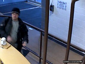 Police are seeking assistance in identifying this man in connection to thefts from lockers at Genesis Place on Jan. 7. 
RCMP HANDOUT PHOTO