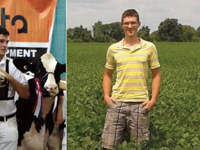Alex McLellan (left) and Lukas Hildendag are this year's winners of Brant County Federation of Agriculture scholarships.