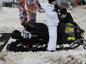 Paige Genier singing O' Canada at the Cochrane Gold Cup Snowcross event on January 12, 2013.