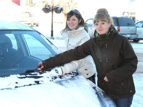 Angel Hewson, Thya Savisky and other members of the Lakeland College Environmental Club will be out rewarding local motorists who don’t leave their vehicles idling.