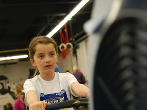 Makayla Bergeron has fun while exercising at a facility in Cornwall. Gettng into the habit of staying active has benefits for people of all ages.