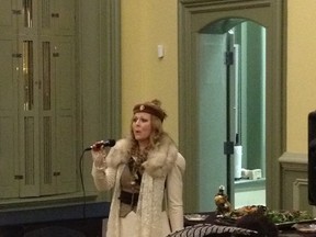 Soprano Victoria Gydov sings at City of London Steampunk celebration on Saturday in St. Thomas at the Canada Southern Railway station. CHRIS ROSE Contributed