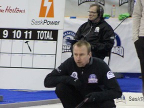 The Bruce Korte rink secured the first qualifying spot at the SaskTel Tankard on Friday, February 1, 2013.