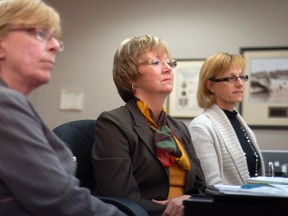 From left, Doris McLean, Debora Daigle and Monique Gunn of the city's social services