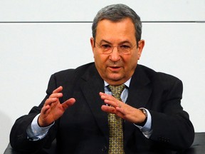 Israeli Defence Minister Ehud Barak gestures during the 49th Conference on Security Policy in Munich February 3, 2013.       REUTERS/Michael Dalder