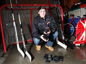 Deseronto Storm goalie Ben Elliott, 18, faced the bulk of 101 shots while playing the Picton Pirates earlier this month. (JEROME LESSARD QMI Agency)