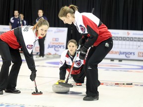 Ontario’s women’s junior curling team skipped by Jamie Sinclair remains undefeated after two days at the Canadian Junior Curling Championships with a record of 3-0 TREVOR HOWLETT/TODAY STAFF
