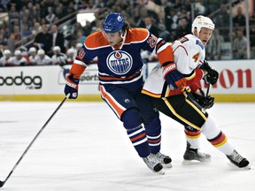 Ryan Jones is shown here wearing a visor in 2010. While a fight a few years ago led him to shed the visor, his pre-season eye injury convinced him to start wearing the eye protection again. (Codie McLachlan, Edmonton Sun)