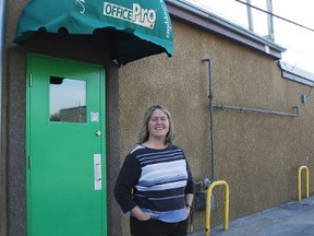 File photo
Karen Giffin, owner of Mayfair Print Shoppe and Office Supplies in downtown Portage, took advantage of the Hometown Manitoba program almost five years ago to improve the back of her store. Portage businesses are urged to anticipate another year of Hometown Manitoba grants for 2013.