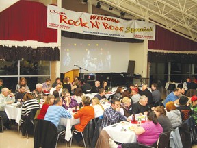 During a dinner honouring volunteers on Saturday, Jan. 12 at the Four Seasons complex in Spanish, the lineup for Rock ‘N’ Roar was unveiled. Event organizer Ron Stolar said they rely on more than 50 volunteers to pre-plan and put on the concert.
Photo by PAUL KAZULAK/FOR THE STANDARD