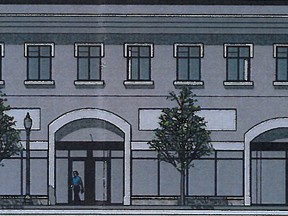 This artist's sketch, part of a city planning report, shows a proposed redevelopment of the former Woolworth's store.