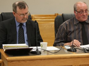 Timmins city council held a public budget meeting on Tuesday to preview the next few weeks of discussions surrounding the city's 2013 financial situation. The city's director of finance and treasurer Jim Howie, left, CAO Joe Torlone, and various department heads fielded tough questions from city councillors surrounding the upcoming budget. The next budget meeting will be Monday, Feb. 11.