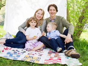 Canadian comedienne and Encourage a Mom spokesperson Jessica Holmes and her family. KIMBERLY DUNBAR Photo Supplied