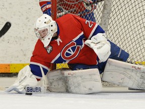 Kingston Voyageurs' Charlie Finn is the Ontario Junior Hockey League's goaltender of the month for January. (Amy Deroche/OJHL Images)