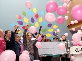 Submitted Photo

SC Johnson Canada's donation of $250,000 toward the CIBC Breast Assessment Centre in Hamilton is marked with the dropping of 250 pink balloons.