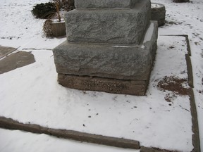 Submitted photo

The St. George cenotaph, dedicated on Aug. 1, 1926, is crumbling.