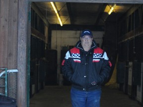 At one time, Gerry Lamoureux had 25 race horses on his farm in Blezard Valley. After the last horse racing season ended, his stables were emptied after he gave away what was left of his small herd. (Gino Donato/The Sudbury Star)