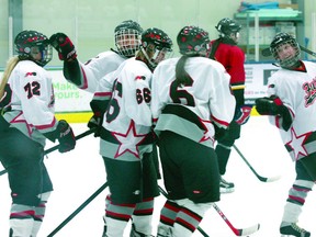 The Fort Saskatchewan female Junior B Fury are on fire, and aren’t coming down anytime soon, now sitting 10 points ahead of the second-place Sherwood Park Steele, with the regular season almost over. The Fury pulled off an impressive nine-goal win over the Calgary Titans over the weekend.
Photo by Aaron Taylor/Fort Saskatchewan Record/QMI Agency