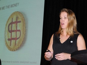 Rebecca LeHeup director of the Ontario Culinary Tourism Alliance spoke the Economic Developers  Council of Ontario Thursday. (HANK DANISZEWSKI, The London Free Press)