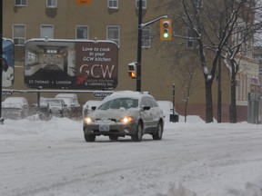 Snowy driving into work