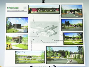 An artist’s concept of Petawawa’s K-12 school, which is slated to open in the fall of 2014. Petawawa residents got a glimpse of the new school’s designs at a public meeting at General Lake School Thursday evening.