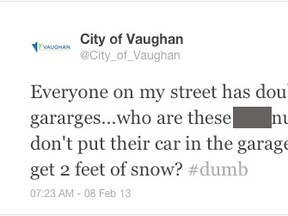 A tweet sent out from the City of Vaughan official Twitter account Friday morning is being investigated by city officials.