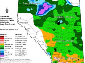 Snow accumulation map