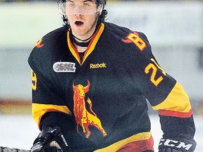 Belleville Bulls overage defenceman, Jake Cardwell, has been slapped with a 10-game suspension by the OHL. (OHL Images.)