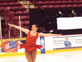 Lauren Mack skates her Bronze Triathlon Interpretative at the Festival of Stars in Sault Ste. Marie on Saturday, Feb. 2.
LLOYD MACK/Daily Miner and News