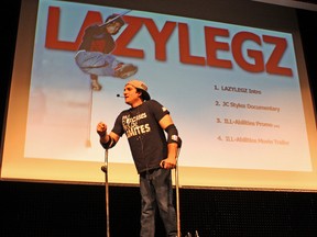 Professional dancer Luca “Lazylegz” Patuelli gave an inspirational talk to students at the École secondaire catholique Thériault auditorium. Despite being afflicted by a rare neuromusculo-skeletal disease known as arthrogryposis for his entire life, Patuelli hasn't let that stop him from overcoming countless obstacles to continue living his dream and passion.