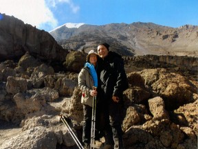 Steven and Cheryl Bishop during their climb of Mt. Kilimanjaro in January. The pair said they were happy to reach the summit but added it was a lot of hard work. (Special to QMI Agency)