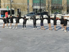 The London Skating Club Beginners Synchronized Team entertains at  Covent Garden Market Saturday. The event was for the official roll-out of city hall?s new marketing campaign. (HANK DANISZEWSKI, The London Free Press)