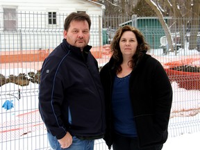 Chatham residents Jack and Heather Tape have increasingly become more frustrated over the ordeal they continue to go through ever since human remains were discovered on this property Heather purchased last year on Stanley Ave. in Chatham, Ont. If it were to ever happen again, the couple freely admit they would cover the bones up and forget about them forever to avoid what has become a nightmare. Photo taken Sunday, Feb. 10, 2013, in Chatham, Ont. (ELLWOOD SHREVE, The Chatham Daily News)