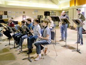 Members of the Drayton Valley Community Jazz Band practice at Frank Maddock High School on Feb. 6. The band is getting ready to put on the Evening of Jazz, an annual dinner and dance being held at the Max Center on Feb. 23.