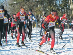 Maya Boivin (373) and Kenora Nordic Trails teammate Katie Lockhart (324) get off to a quick start at the 2013 Haywood NorAm Eastern Canadian Championships Feb. 1-3.
BETSY HARRIS/Kenora Nordic Trails Association