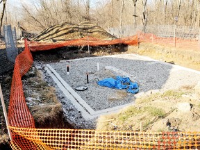 Heather Tape, who owner of this property on Stanley Ave., in Chatham, Ont., has been left in limbo for months since the remains of two bodies where found on the site in August, when work was being done to build a new home. The process of conducting an archeological assessment on the site where a cemetery that was part of the St. Paul's Anglican Church property to determine the number of bodies, and who should pay, still remains to be worked out. (The Chatham Daily News file photo)