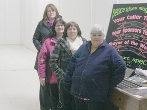 Erin Steele/R-G

The executive members of the Peace River and District Bingo Association stand in the empty building which was going to be the new bingo hall in town. Due to the catalyst of a delay of approval from the Alberta Gaming and Liquor Commission, but mainly because of steadily dropping revenue over the past years, the association will not be re-opening a bingo hall in Peace River. Pictured in photo (front to back) Marjorie Jones (vice president), Carole Lavoie (treasurer), Karen Watson (secretary) and Shannon McNaughton (president).