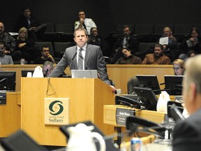 Ontario Ombudsman Andre Marin addresses city council in Sudbury in December 2012. GINO DONATO/THE SUDBURY STAR/QMI AGENCY