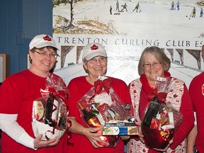 The Trenton Rowing and Paddling Club Bonspiel winners were the Trenton High School Track Quest team of Melanie Harder, Liz Griffith, Wendy Ouellette, and Duncan Armstrong.