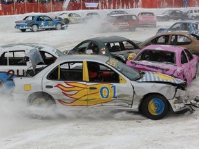 This year's Winter Carnival Smash-up Derby had the largest amount of drivers in recent memory with 31 cars registered.