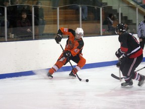 Logan Putio of the Fairview Flyers during NWJHL action at the Fairplex on Tuesday, Feb. 5, 2013. The Flyers beat the Beaverlodge Blades 8 - 5.