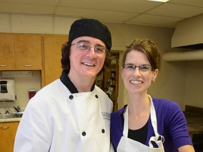 Owen Sound Hunger and Relief Effort, or OSHaRE, cook James Skarnikat and volunteer Mandy Trafelet.