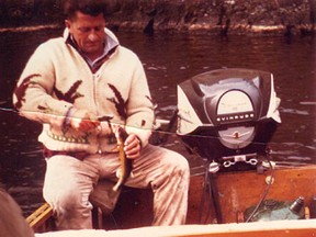 Max Foster fishing Lake of the Woods in 1962 in his Thompson 18-foot boat with 75-hp Evinrude.
