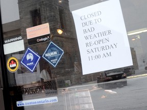 This business was one of the many which were closed early in downtown Trenton due to a storm on Friday, Feb. 8, 2013. 
Trentonian file photo.