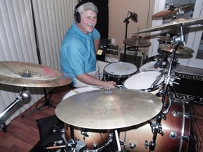Local musician and drummer Mike Charette of The Shaftmen at work in the studio. Many local bands and artists produce their own CDs, either at a studio or with their own equipment. Among the advice columnist John Emms offers is to practice a lot before recording, to save yourself time and money.
