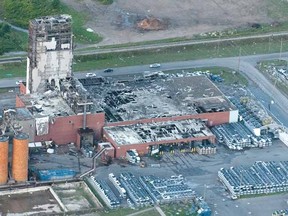 The Sifto Salt Plant in Goderich received heavy damage to the evaporator and building during the 2011 tornado. (CRAIG GLOVER QMI Agency files)