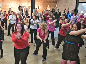 BRIAN THOMPSON, The Expositor

A large crowd takes part in a dance Thursday at the Brantford Arts Block for One Billion Rising, a co-ordinated effort worldwide on Valentine's Day to oppose violence toward women.