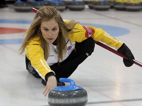 Team Manitoba skip Jennifer Jones practices with her team at the Cataraqui Golf & Country Club as they prepare for the Scotties Tournament of Hearts in Kingston on Thursday, February 14, 2013. (IAN MACALPINE/QMI Agency/Kingston Whig-Standard)