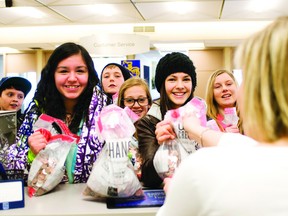 Svjetlana Mlinarevic/Portage Daily Graphic
Students from Yellowquill School handed over $1,325 worth of pennies they collected for Free The Children and their initiative to bring clean water to communities in developing nations.